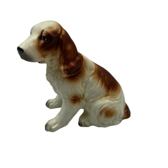 Vintage Cocker Cavalier Spaniel Made In Japan Bone China Figurine GLUED LEG - Picture 1 of 9